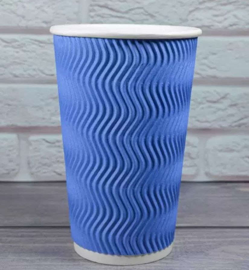 Стакан гофр Ripple Wave 450мл Very peri 20шт/уп